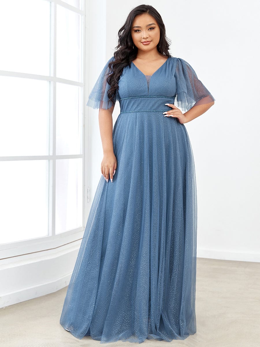 Dusty Blue Bridesmaid Gowns #style_EE00278DN