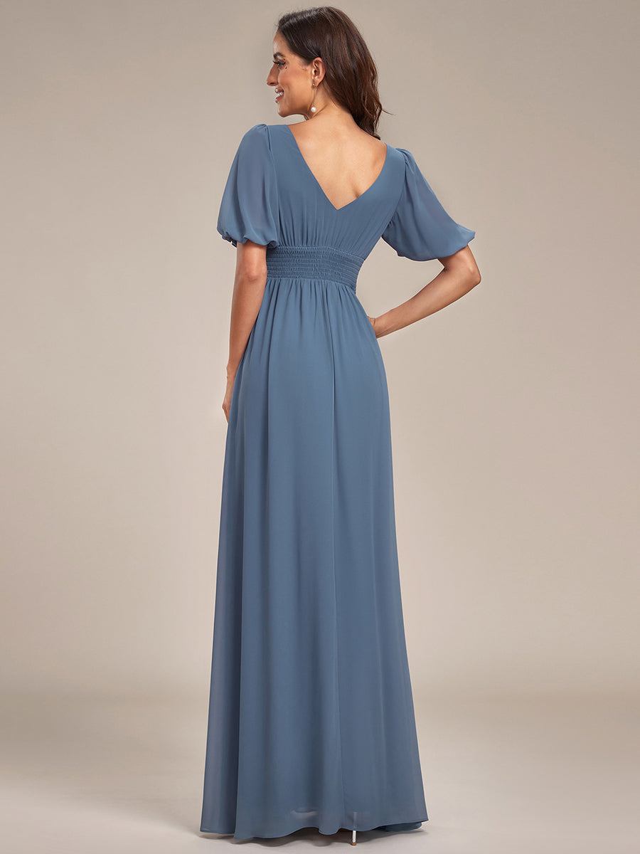 Dusty Blue Bridesmaid Gowns #style_EE01385DN