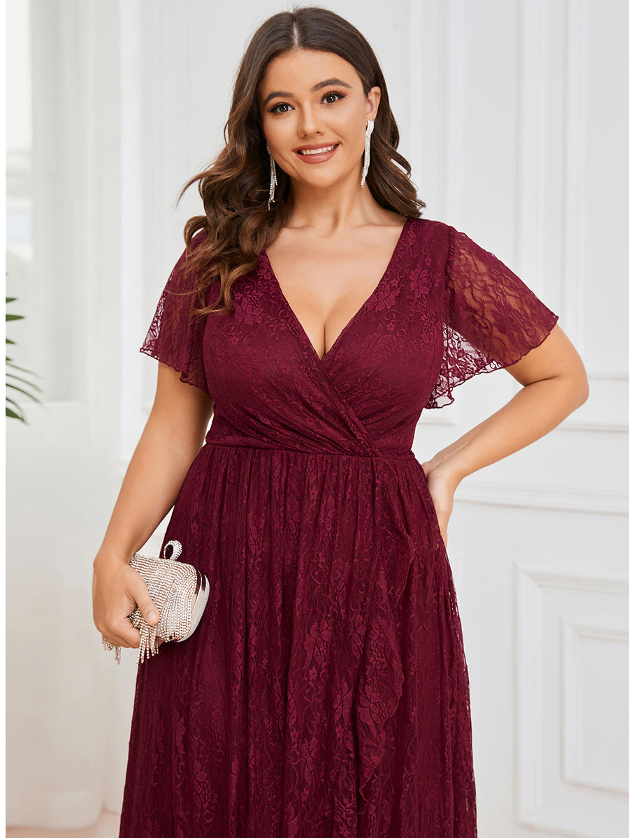 Robe de soirée bordeaux automne et hiver #style_EE01489BD