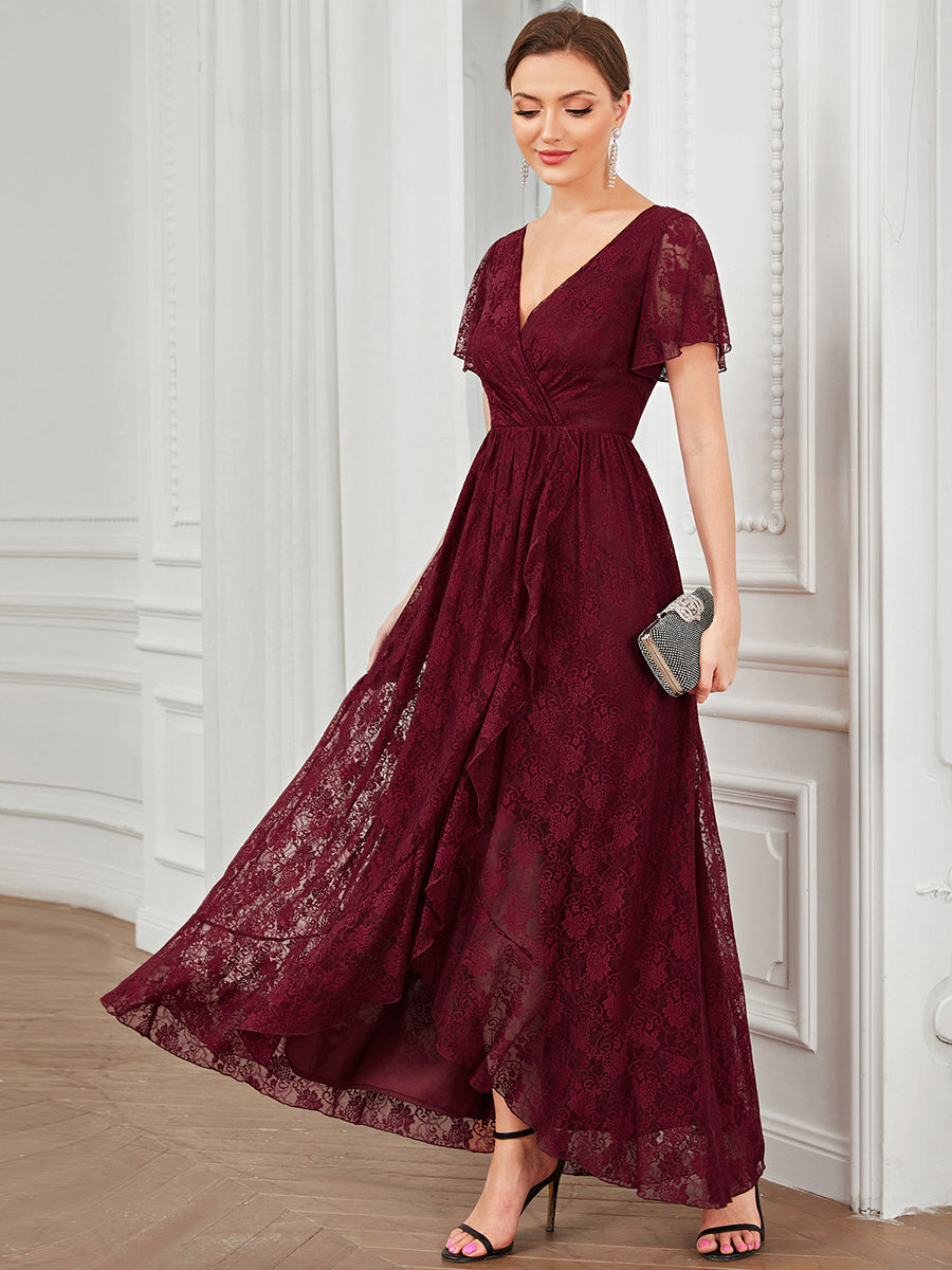 Robe de soirée bordeaux automne et hiver #style_EE01489BD