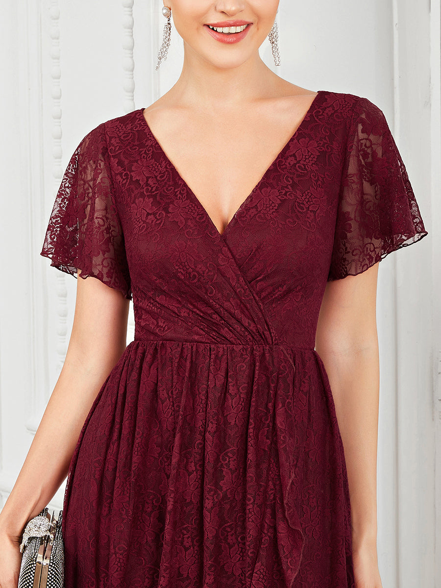 Robe de soirée bordeaux automne et hiver #style_EE01489BD