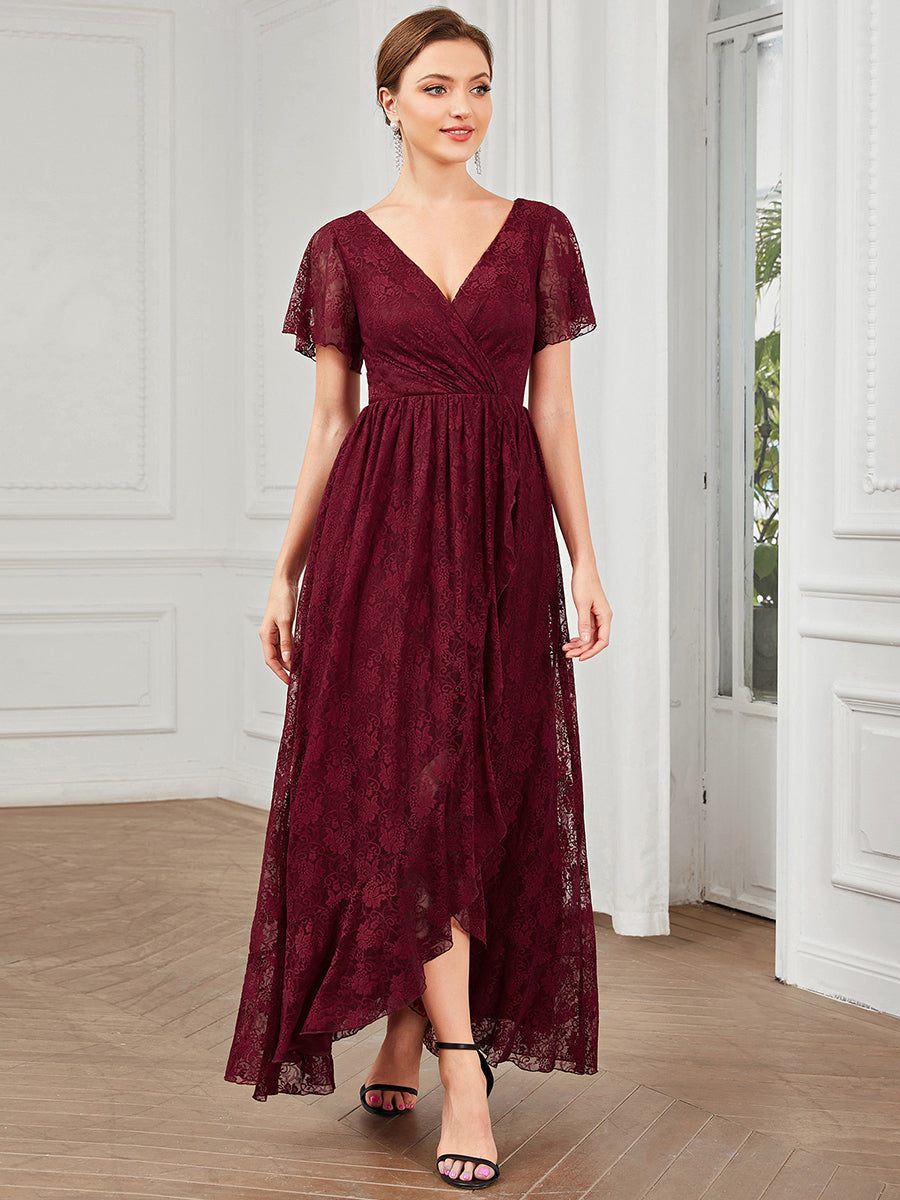 Robe de soirée bordeaux automne et hiver #style_EE01489BD