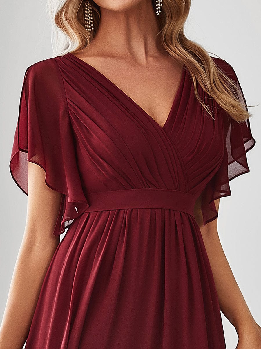 Robe de soirée bordeaux automne et hiver #style_EE0164ABD