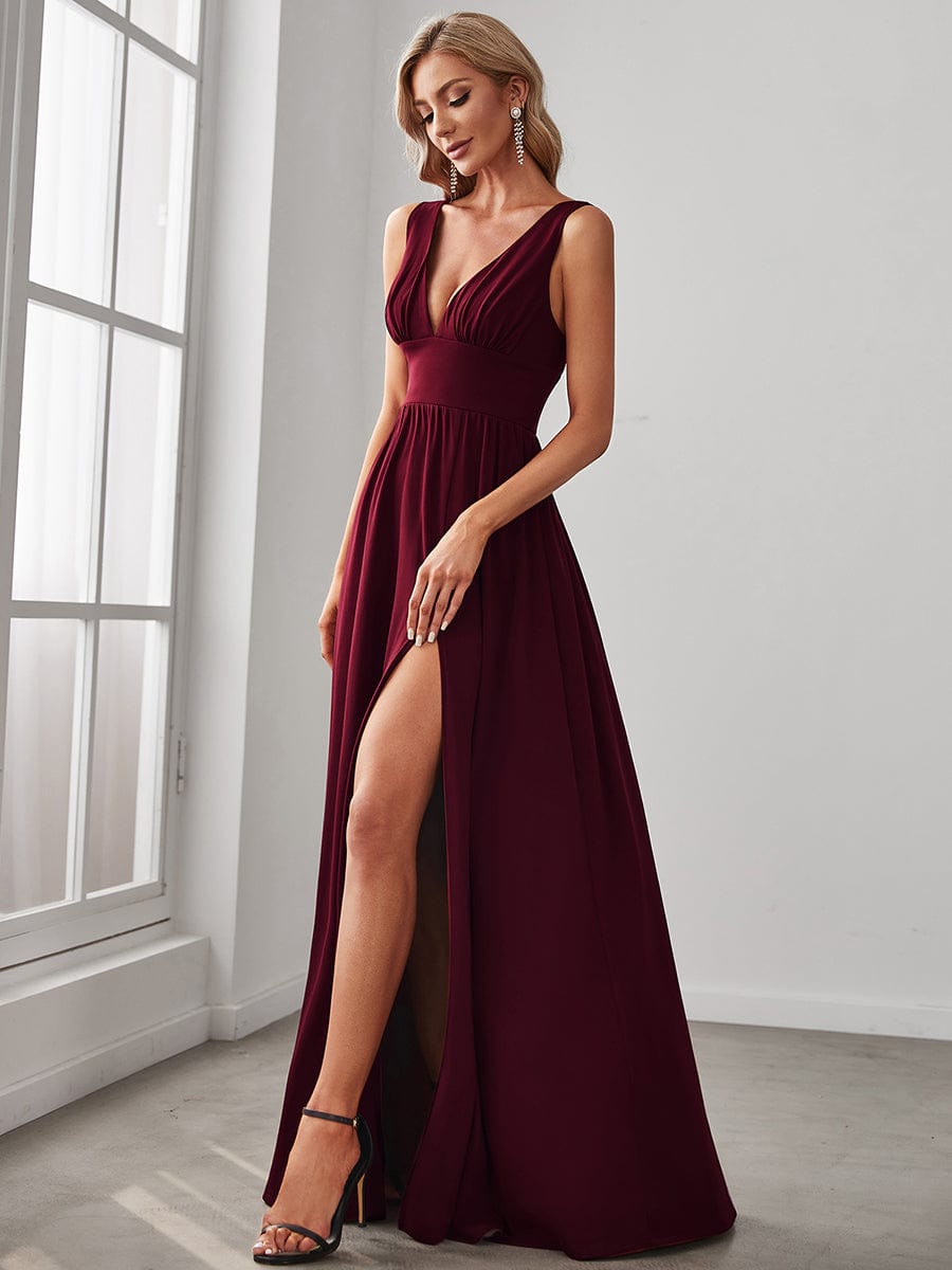 Robe de soirée bordeaux automne et hiver #style_EE0168BBD