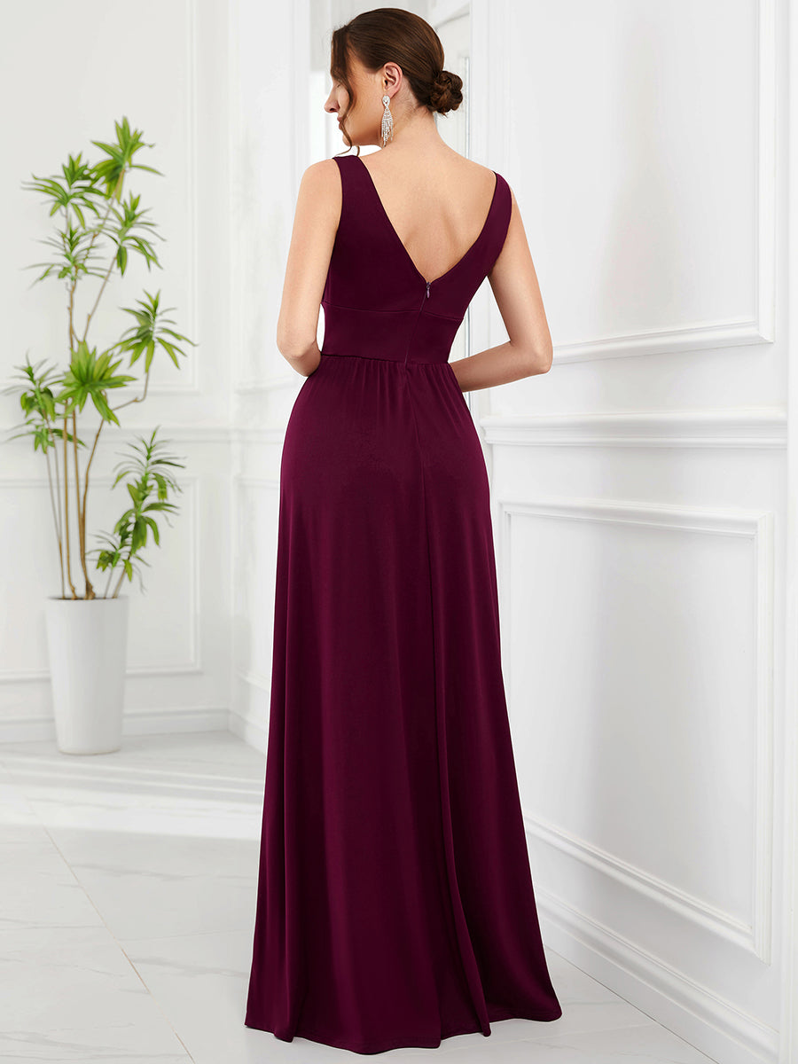 Taille personnalisée Robe de soirée longue au sol à taille haute #Couleur_Pourpre