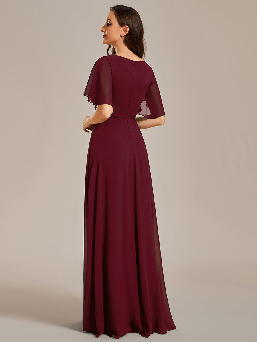 Robe de soirée bordeaux automne et hiver #style_EE01960BD