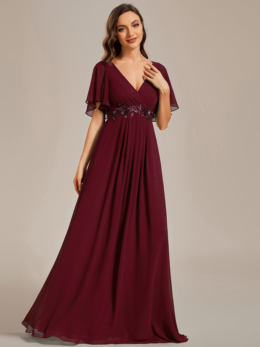 Robe de soirée bordeaux automne et hiver #style_EE01960BD