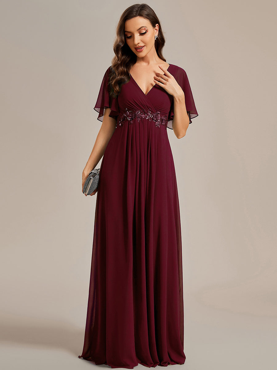 Robe de soirée bordeaux automne et hiver #style_EE01960BD