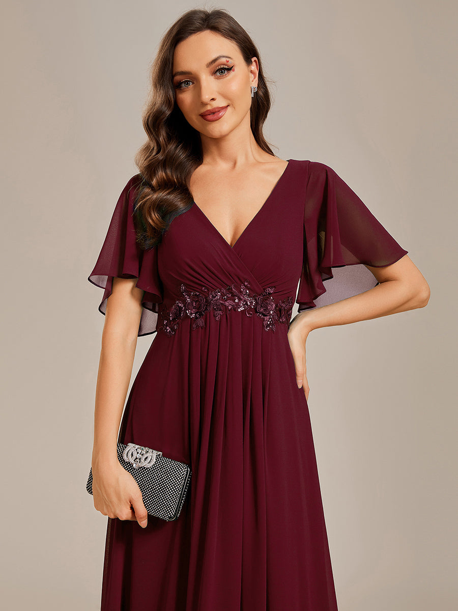 Robe de soirée bordeaux automne et hiver #style_EE01960BD