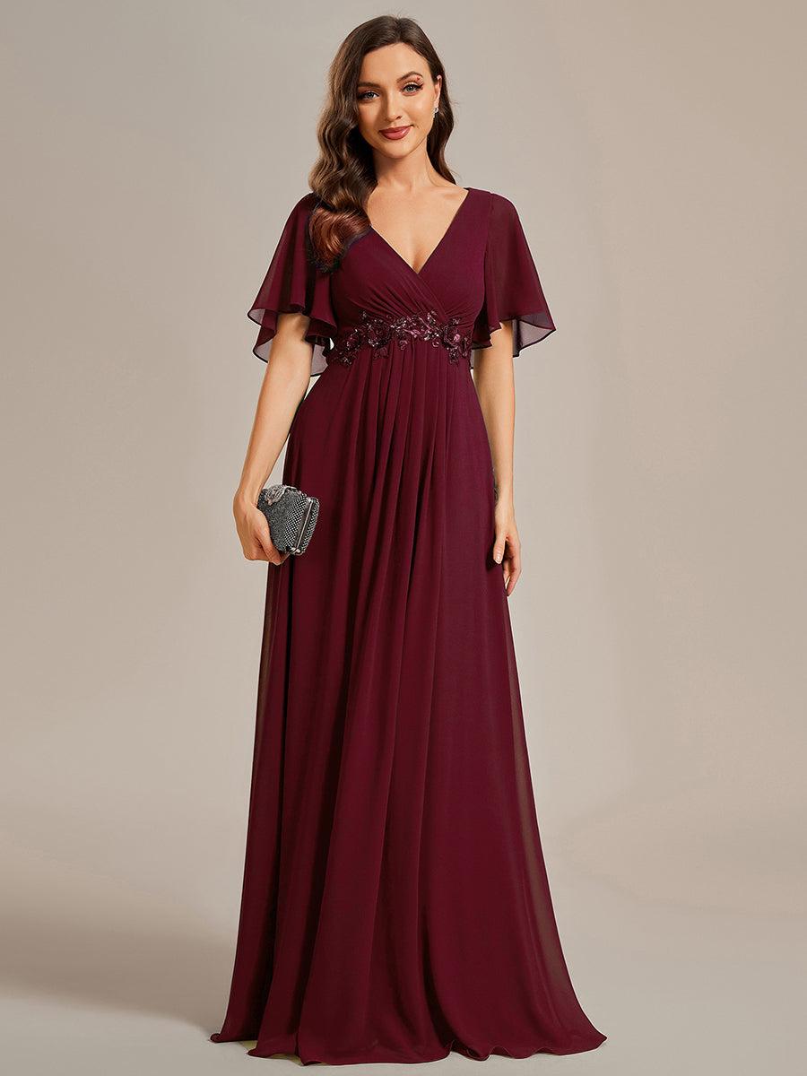 Robe de soirée bordeaux automne et hiver #style_EE01960BD