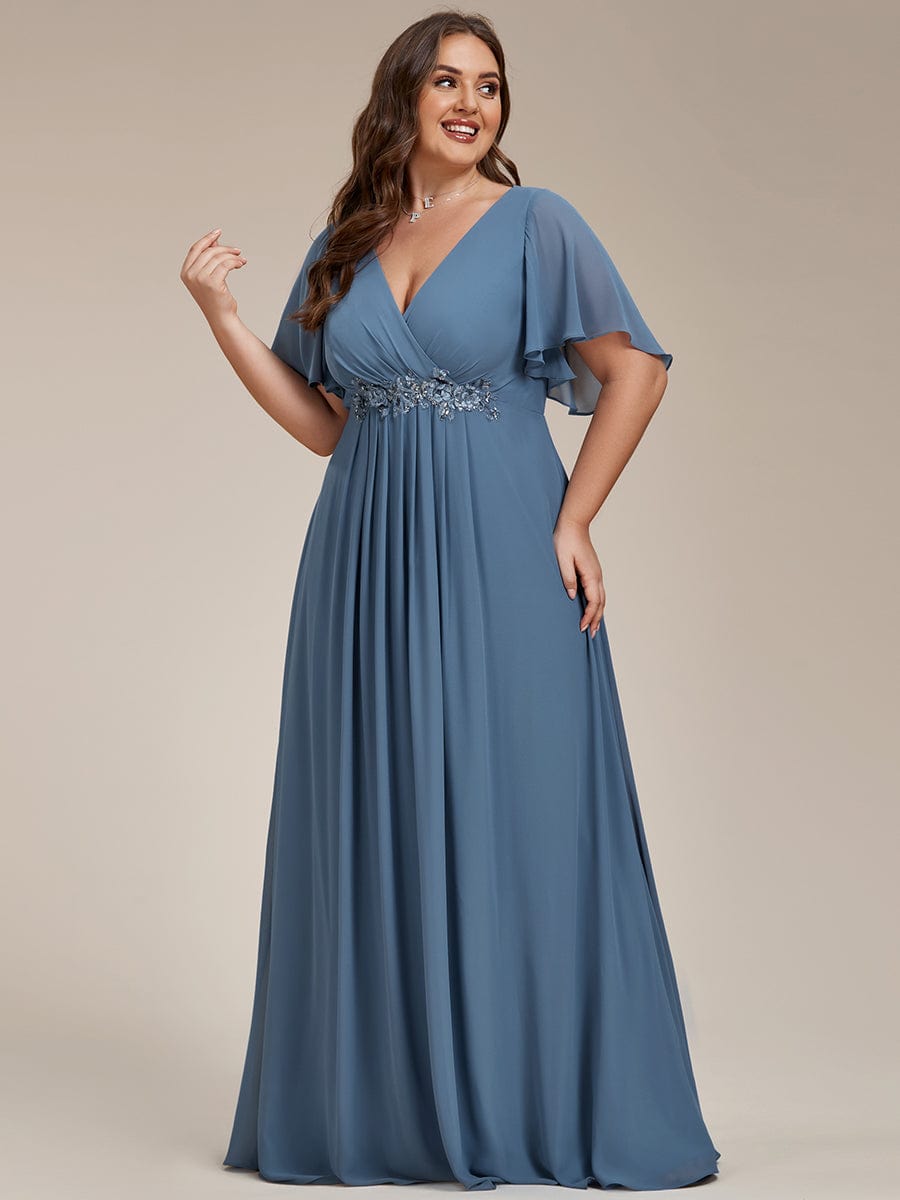 Dusty Blue Bridesmaid Gowns #style_EE01960DN