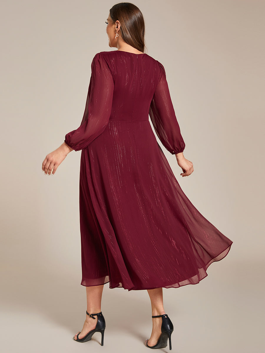 Robe de soirée bordeaux automne et hiver #style_EE01977BD