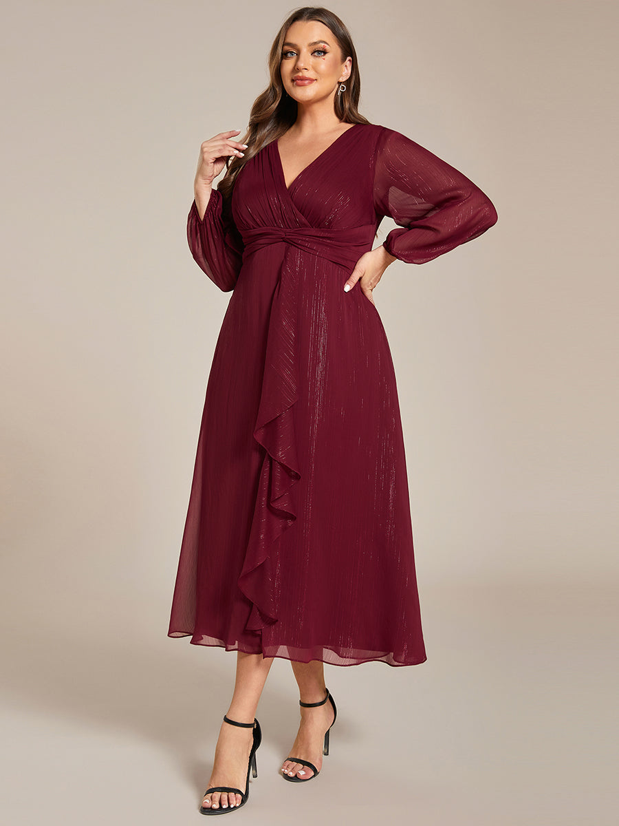 Robe de soirée bordeaux automne et hiver #style_EE01977BD