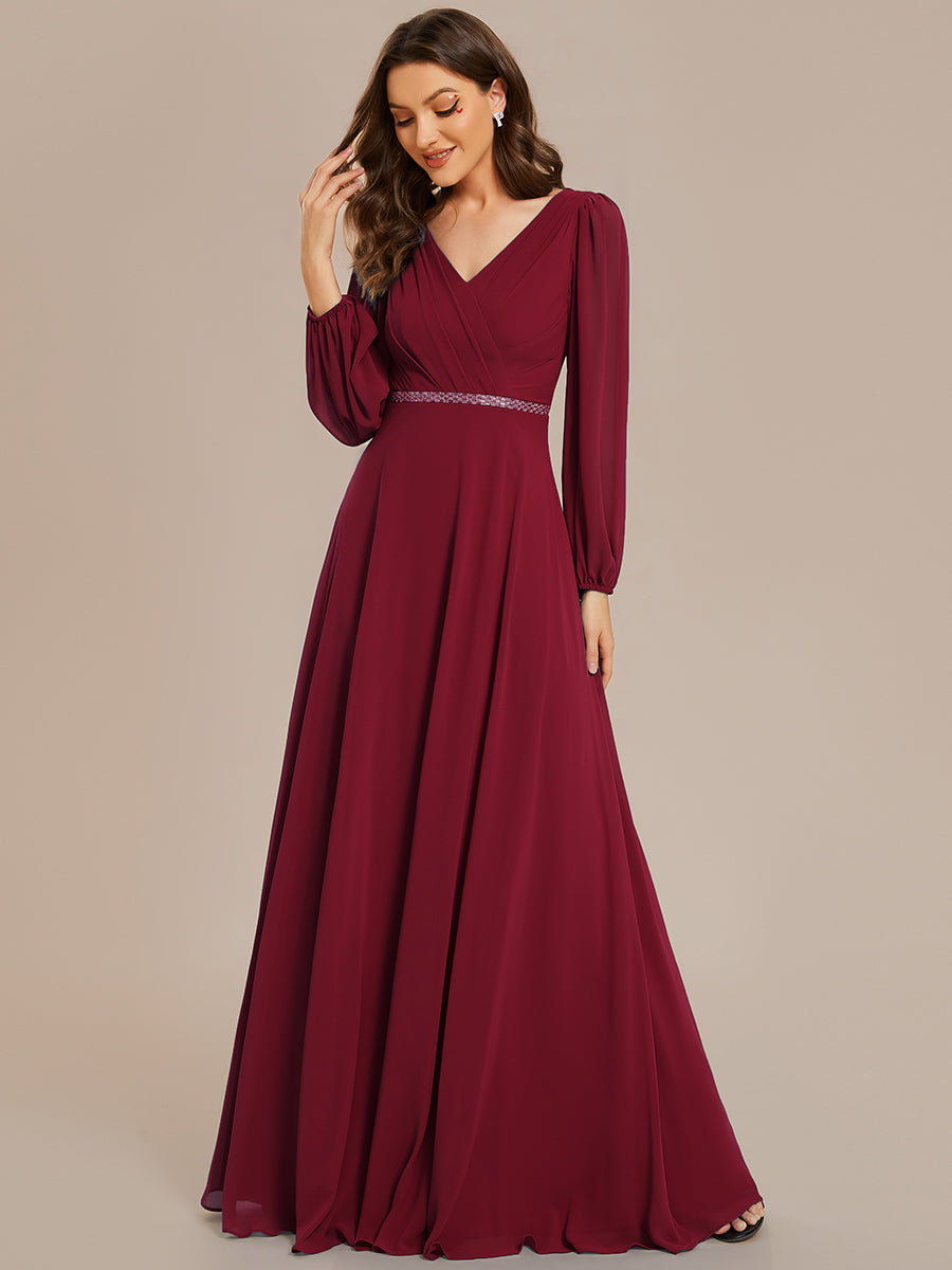 Robe de soirée bordeaux automne et hiver #style_EE01981BD