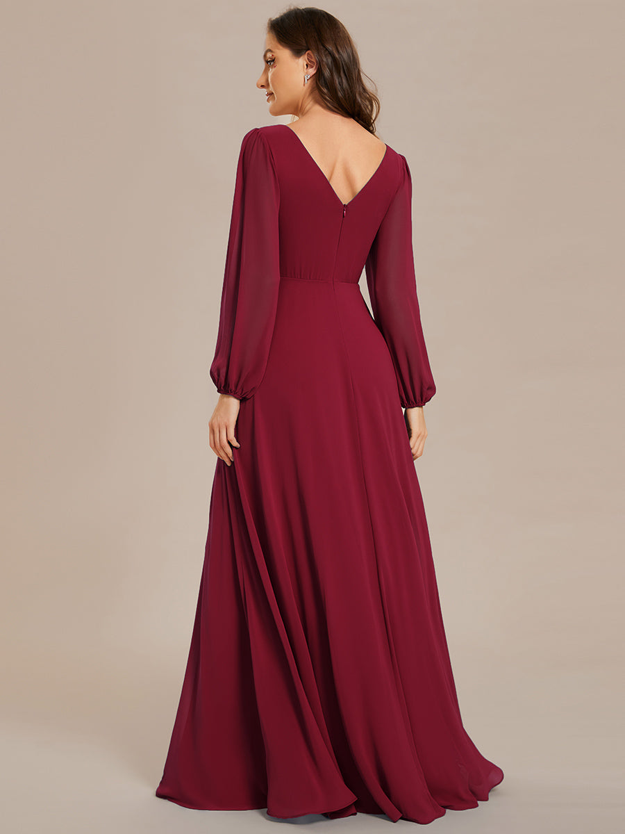 Robe de soirée bordeaux automne et hiver #style_EE01981BD