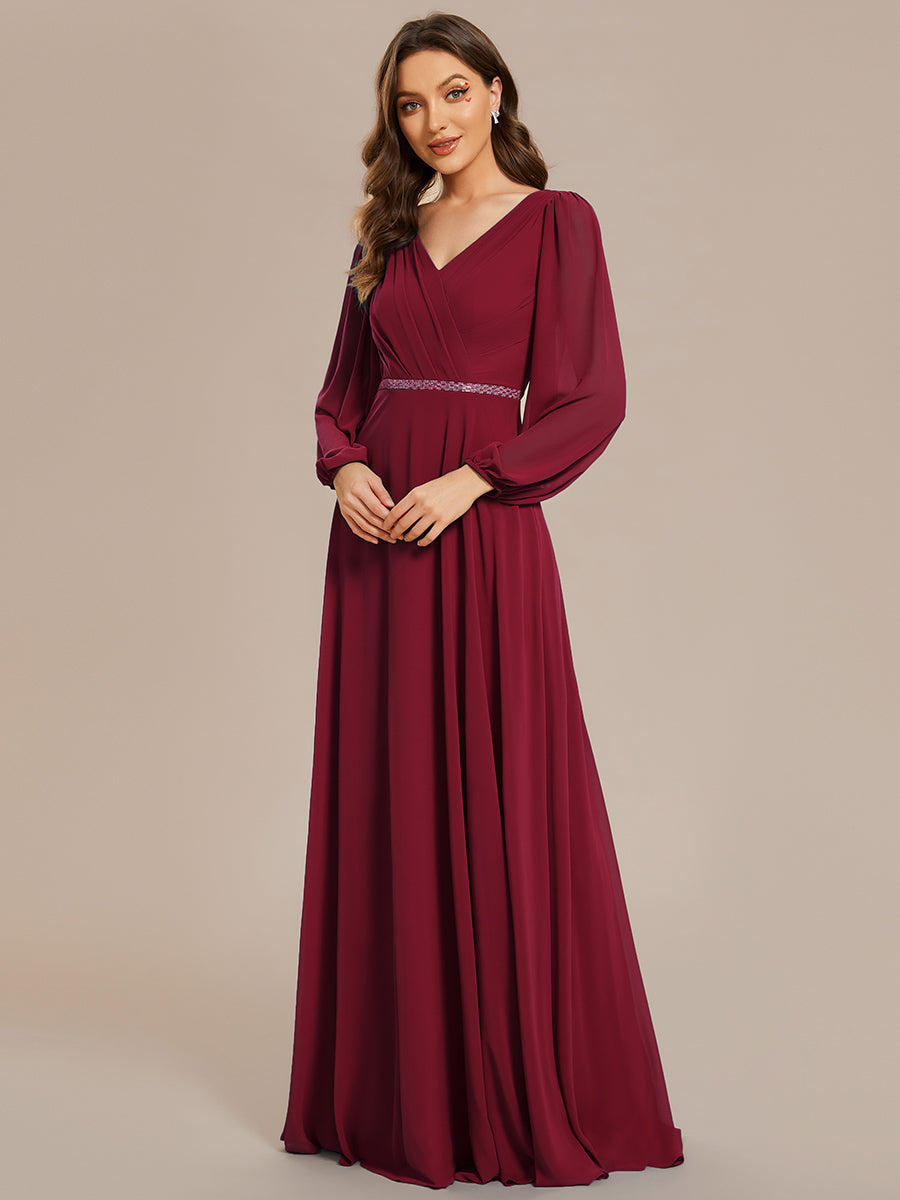 Robe de soirée bordeaux automne et hiver #style_EE01981BD