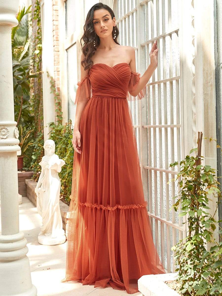 Les meilleurs choix de robes de soirée orange brûlé #Style_EE50126