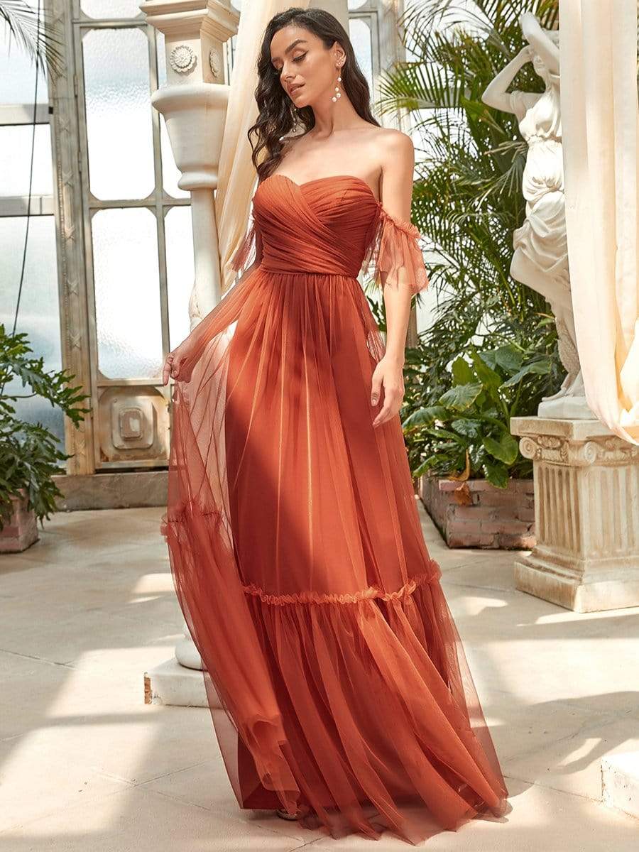 Les meilleurs choix de robes de soirée orange brûlé #Style_EE50126