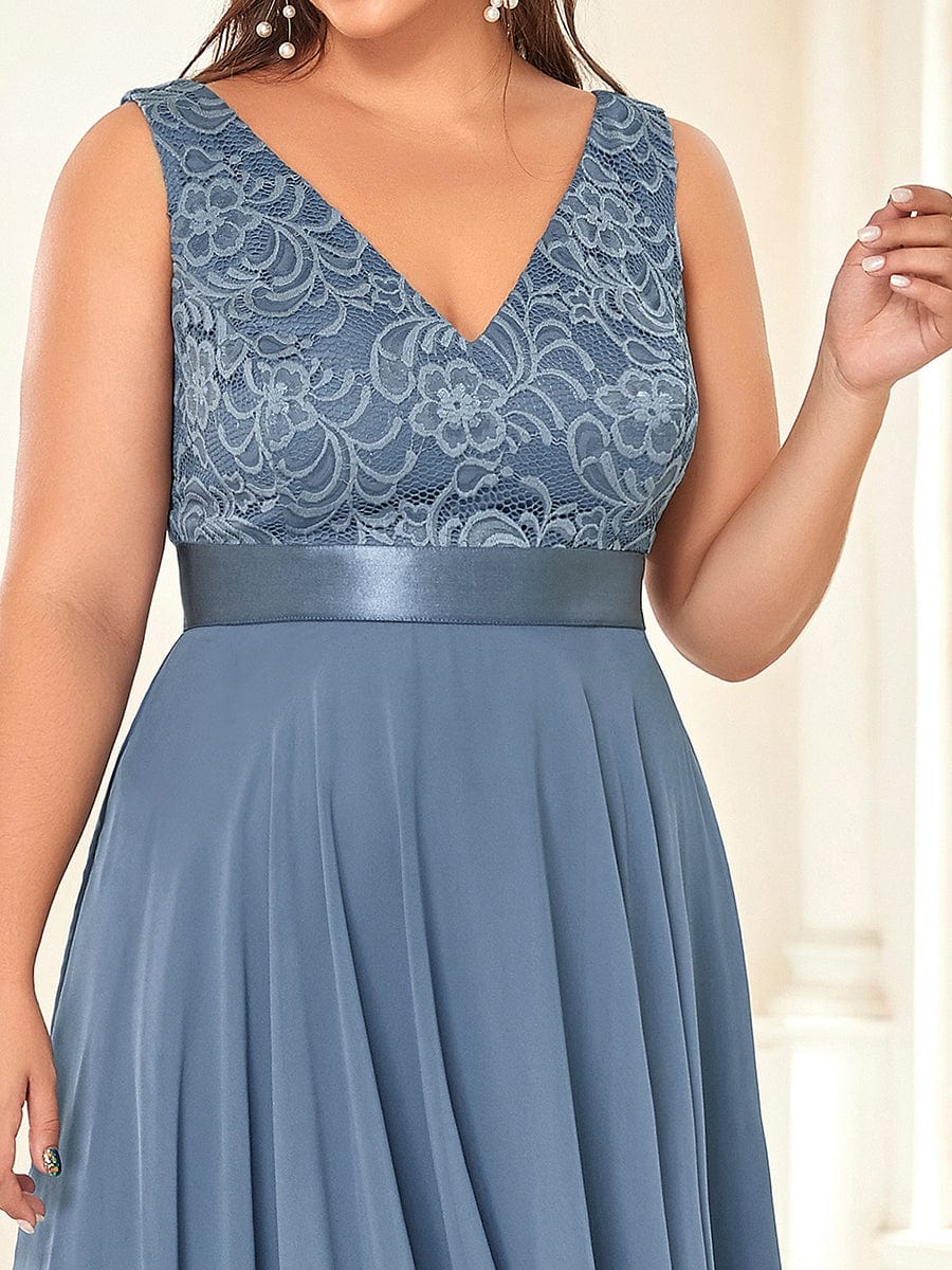 Dusty Blue Bridesmaid Gowns #style_EP00207DN