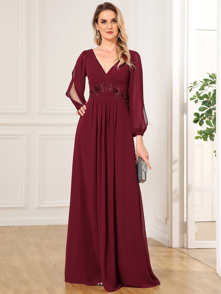 Robe de soirée bordeaux automne et hiver #style_EP00461BD