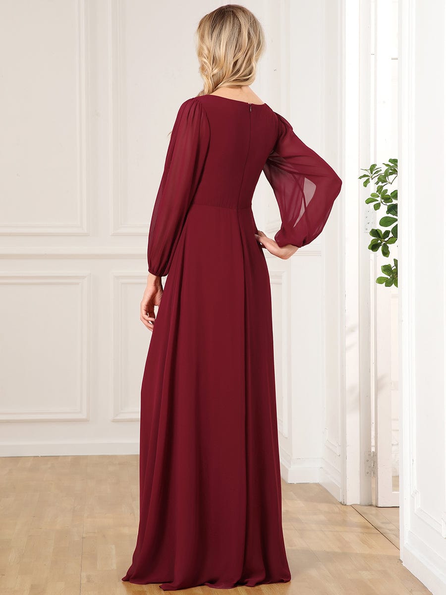 Robe de soirée bordeaux automne et hiver #style_EP00461BD