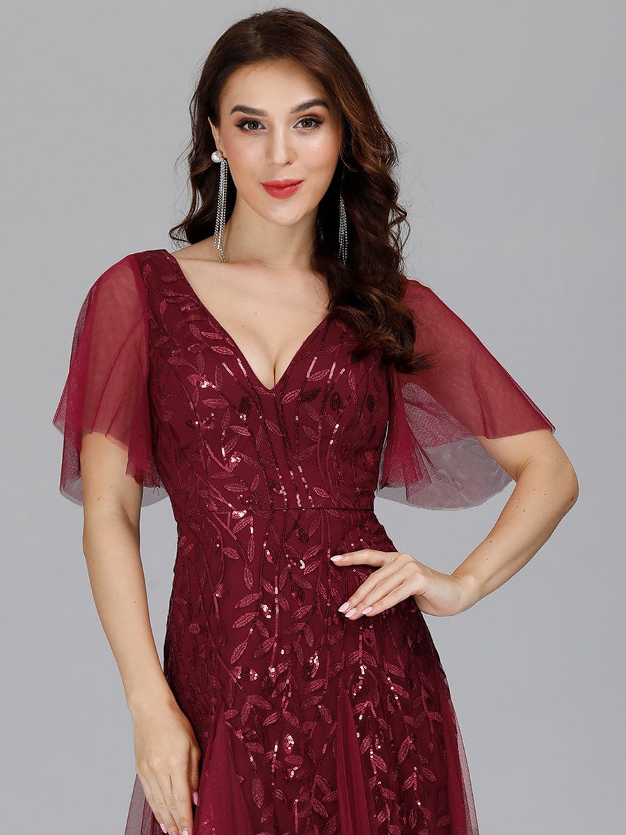 Robe de soirée bordeaux automne et hiver #style_EP00734BD