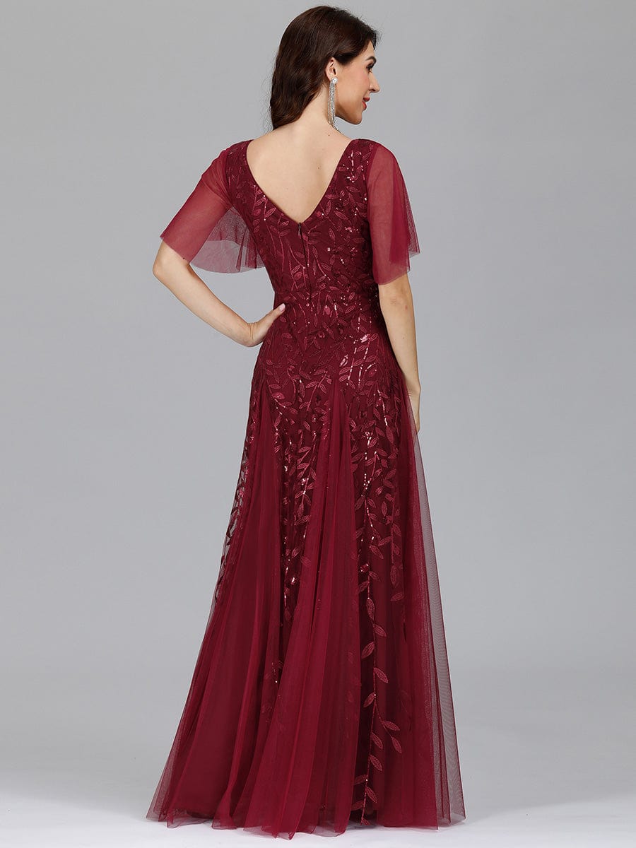 Robe de soirée bordeaux automne et hiver #style_EP00734BD