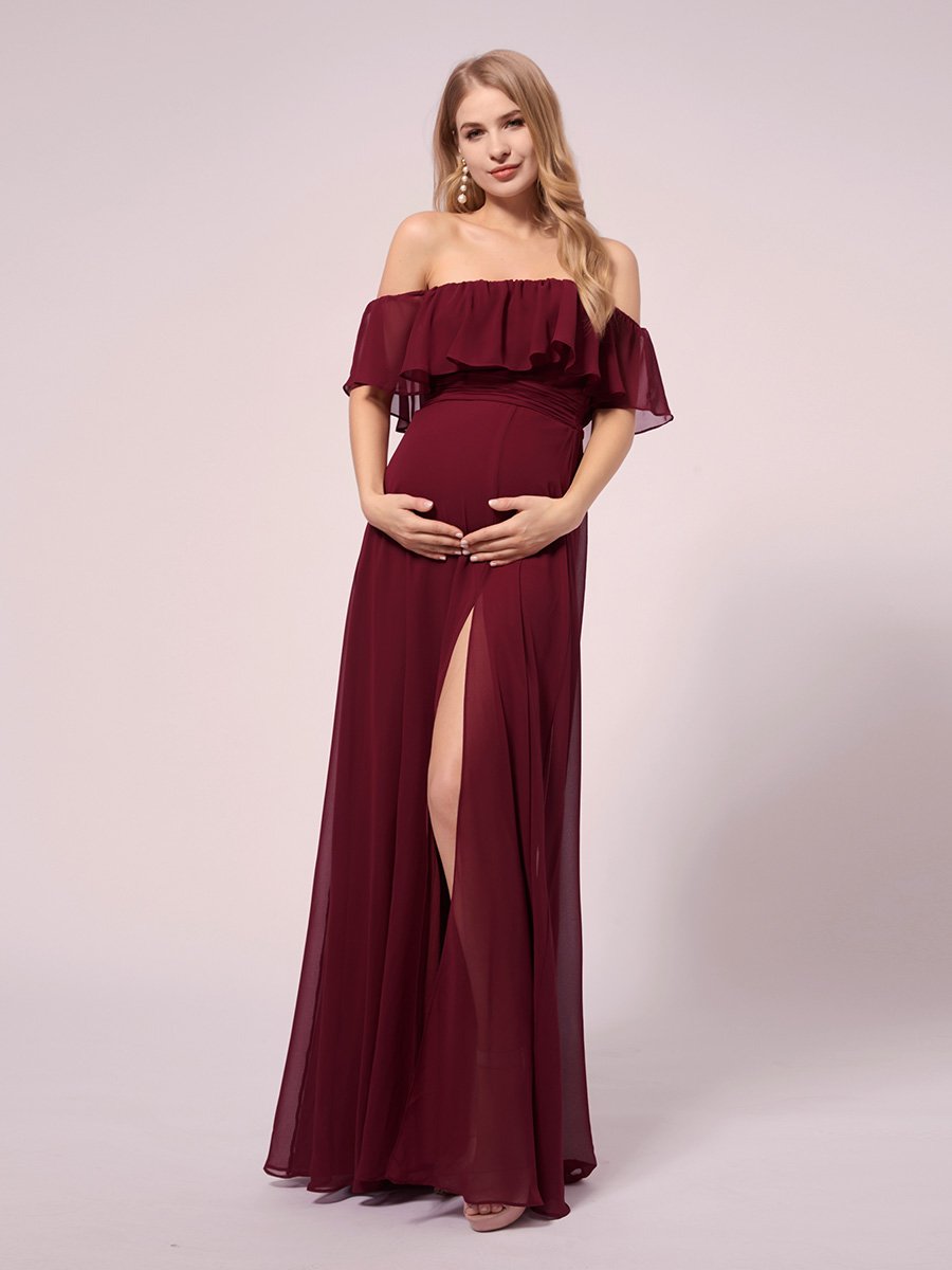 Robe de soirée bordeaux automne et hiver #style_EP00968BD