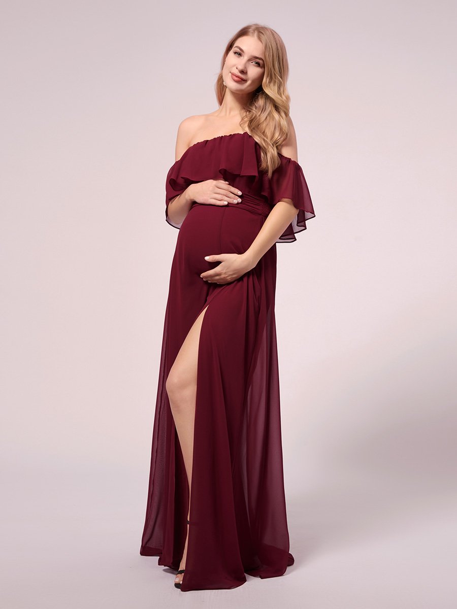 Robe de soirée bordeaux automne et hiver #style_EP00968BD