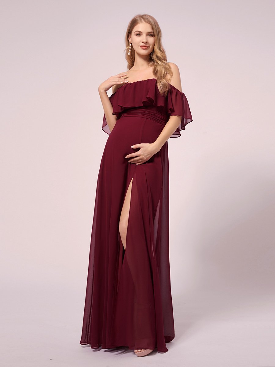 Robe de soirée bordeaux automne et hiver #style_EP00968BD