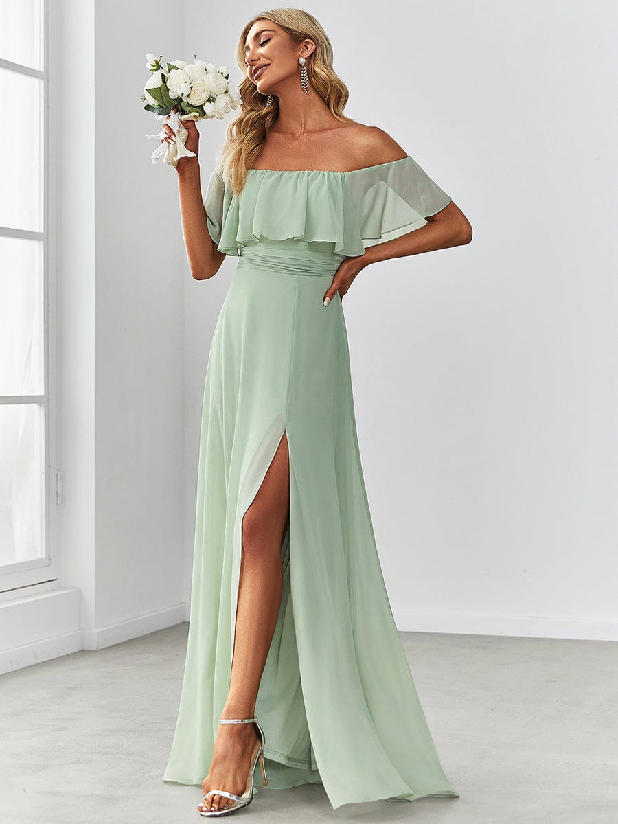 Sage Green Bridesmaid Dresses #style_ES00969MG