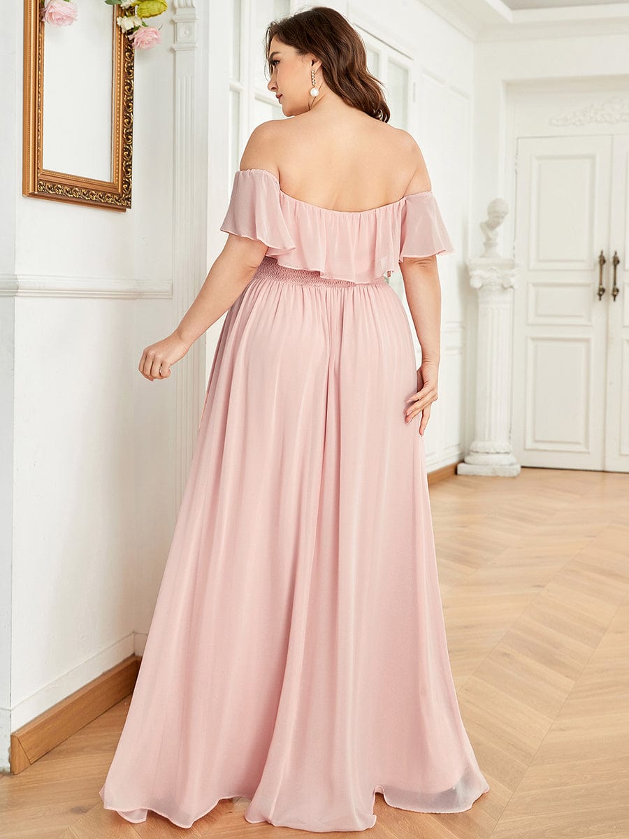 Pink Chiffon Bridesmaid Dresses #style_EP00968PK