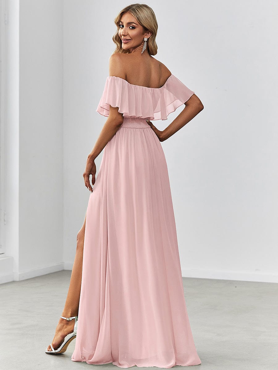 Pink Chiffon Bridesmaid Dresses #style_EP00968PK