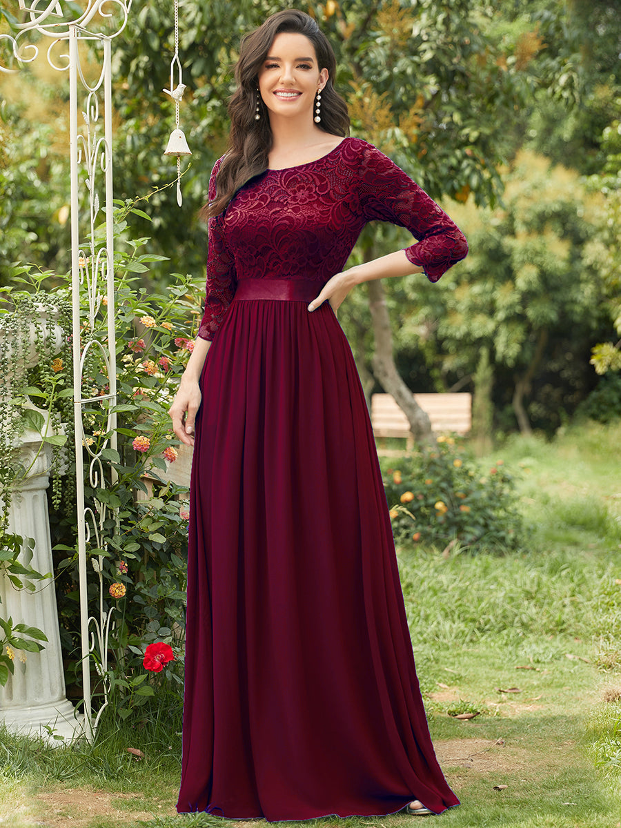 Robe de soirée bordeaux automne et hiver #style_EP07412BD