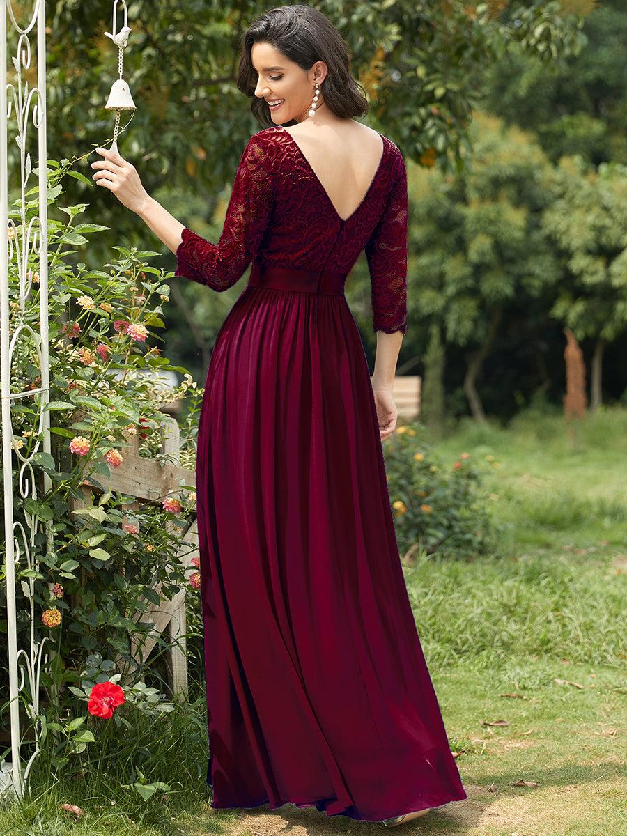 Robe de soirée bordeaux automne et hiver #style_EP07412BD