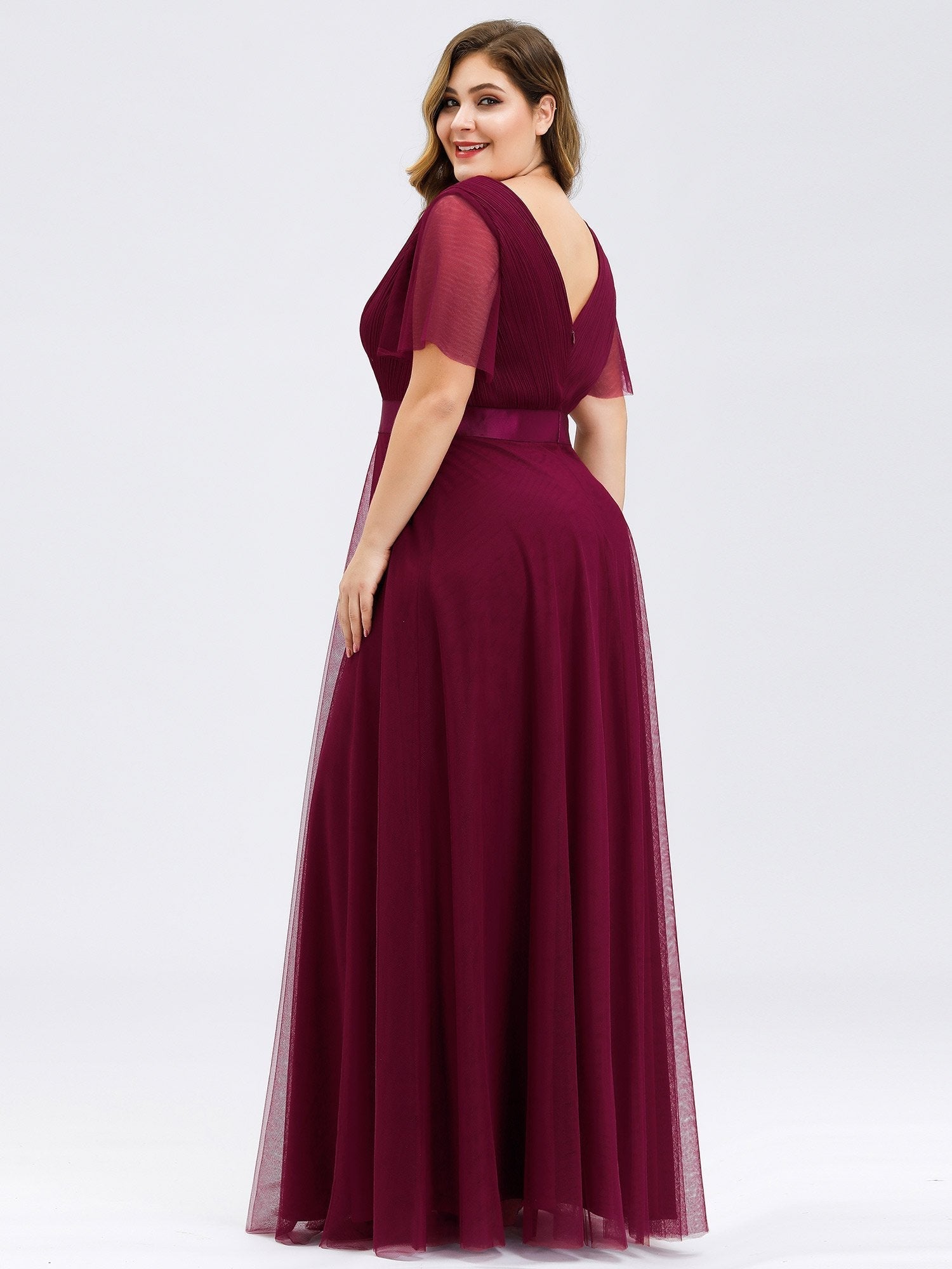 Robe de soirée bordeaux automne et hiver #style_EP07962BD