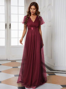 Robe de soirée bordeaux automne et hiver #style_EP07962BD