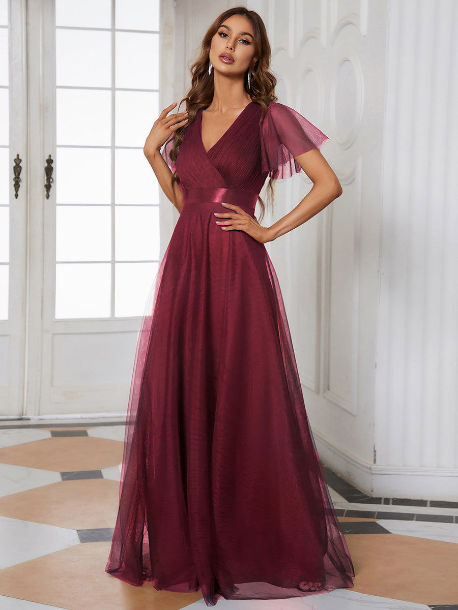 Robe de soirée bordeaux automne et hiver #style_EP07962BD