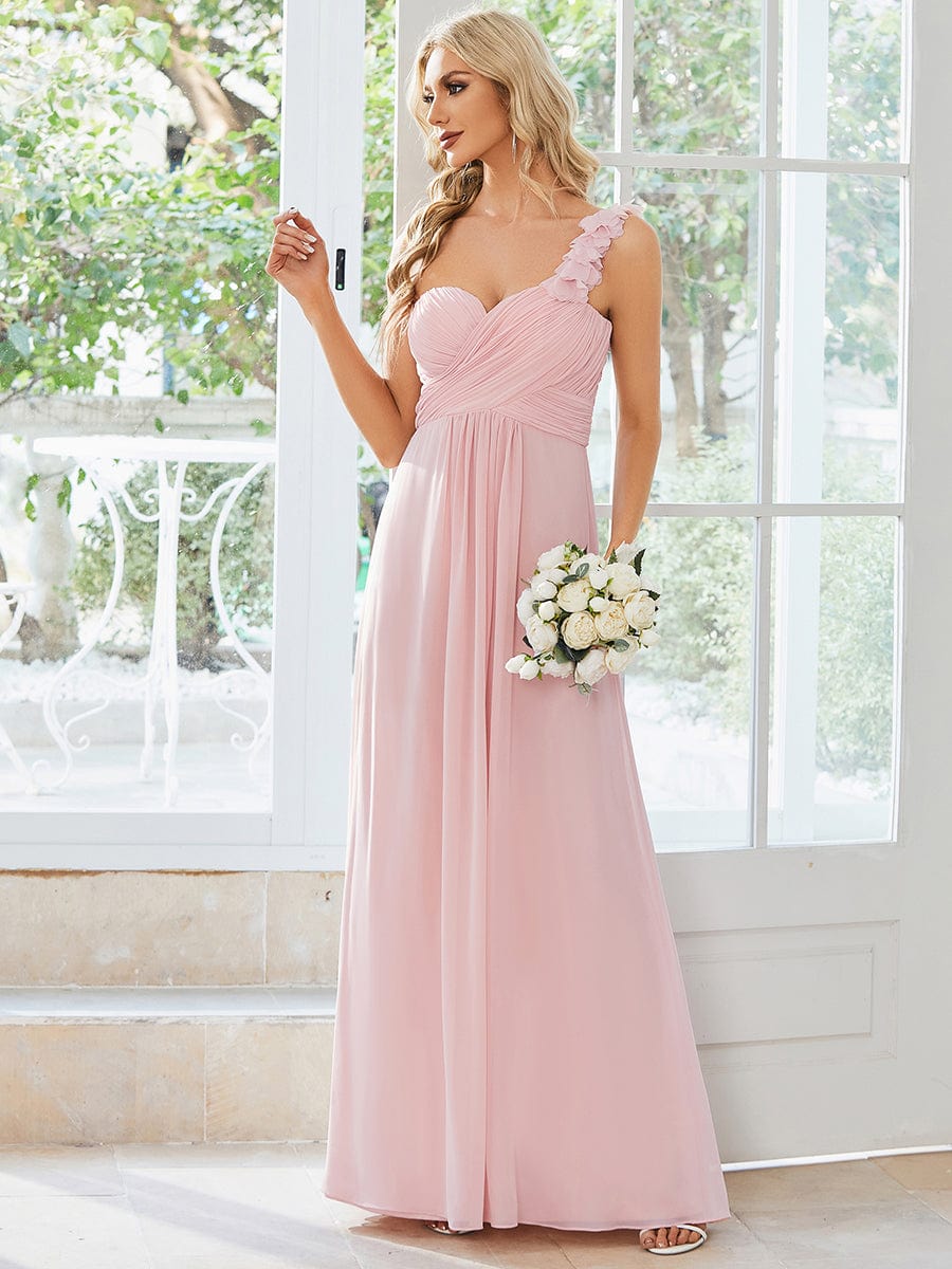 Pink Chiffon Bridesmaid Dresses #style_EP09768PK