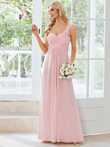 Pink Chiffon Bridesmaid Dresses #style_EP09768PK