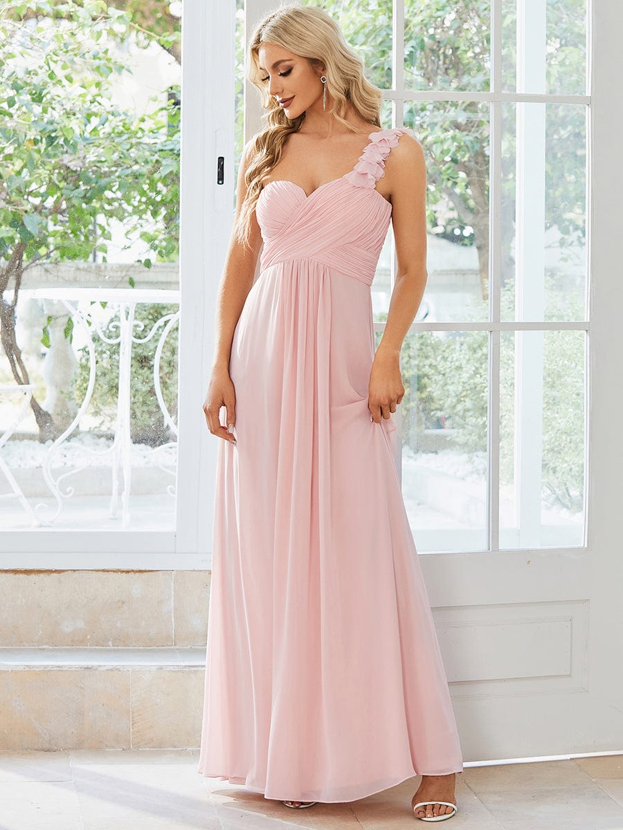 Pink Chiffon Bridesmaid Dresses #style_EP09768PK