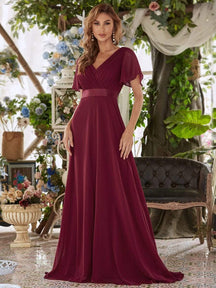 Robe de soirée bordeaux automne et hiver #style_EP09890BD