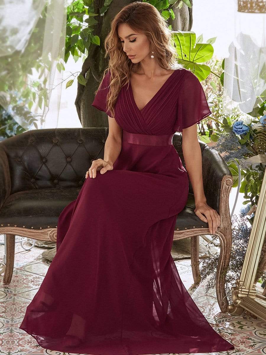 Robe de soirée bordeaux automne et hiver #style_EP09890BD