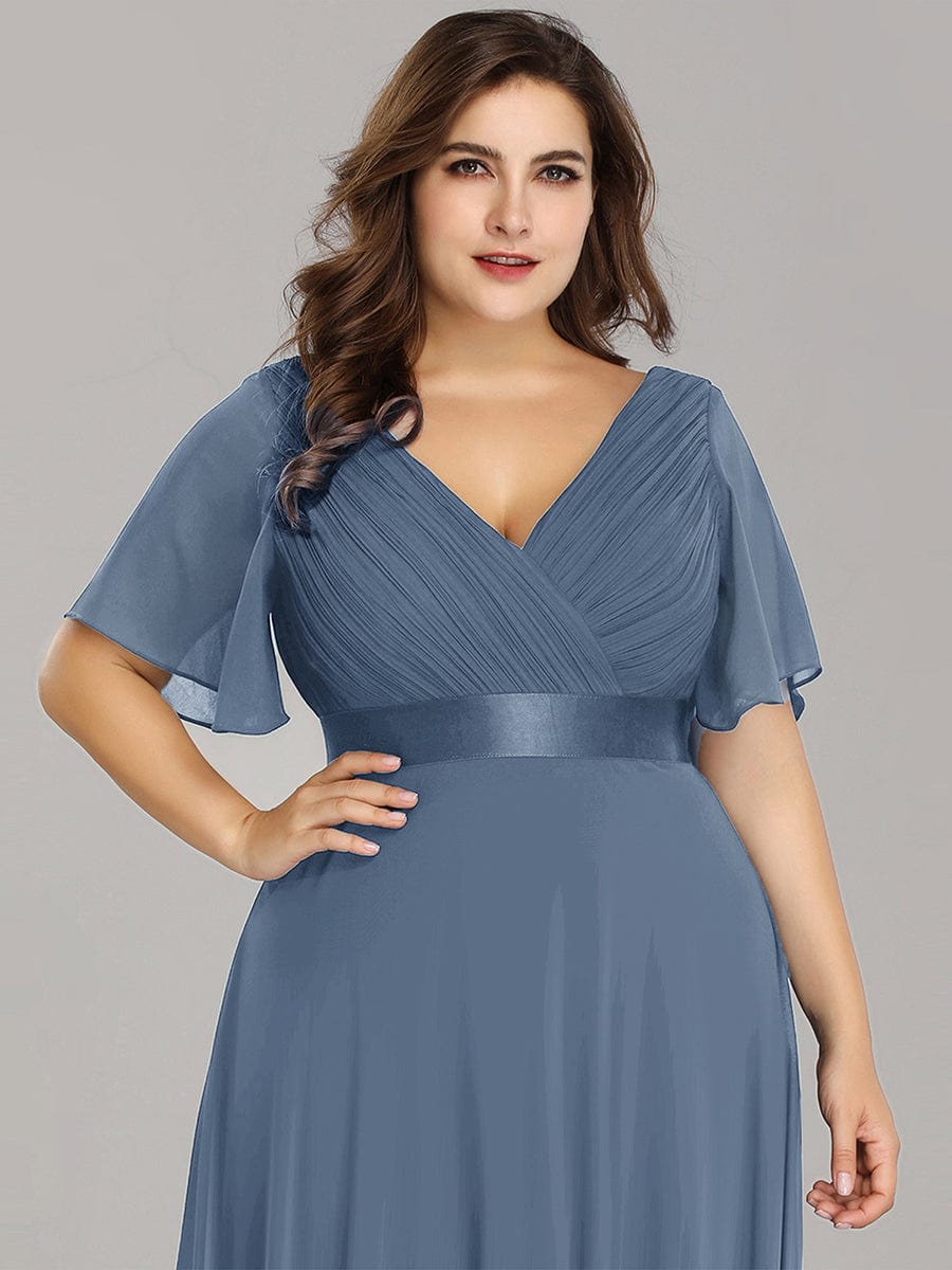 Dusty Blue Bridesmaid Gowns #style_EP09890DN