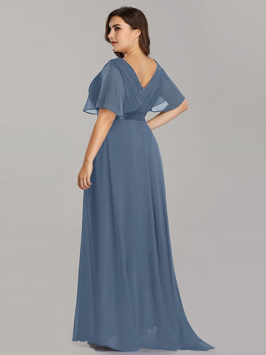 Dusty Blue Bridesmaid Gowns #style_EP09890DN