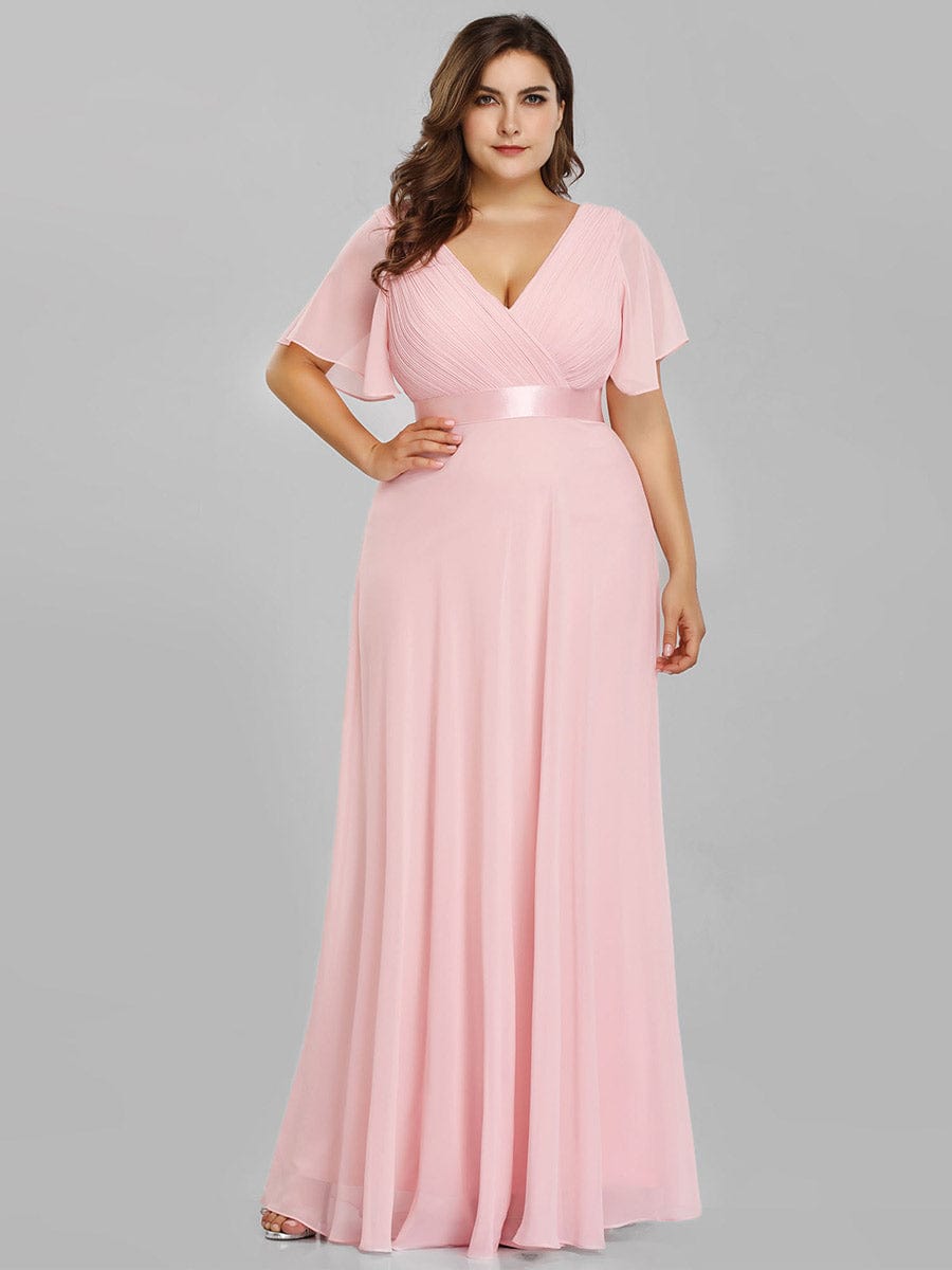 Pink Chiffon Bridesmaid Dresses #style_EP09890PK