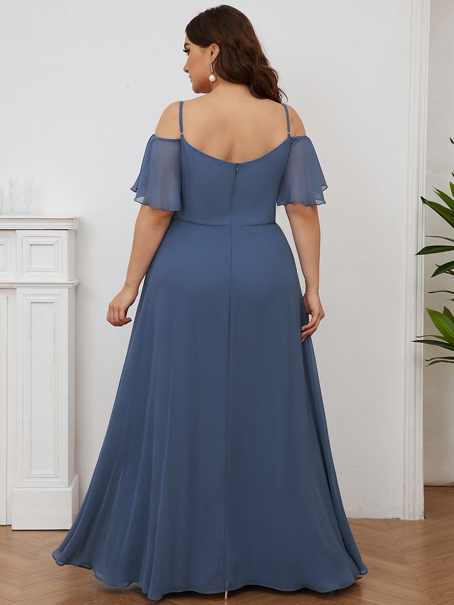 Dusty Blue Bridesmaid Gowns #style_ES00237DN