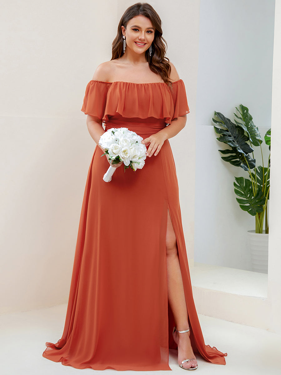 Les meilleurs choix de robes de soirée orange brûlé #Style_ES00969