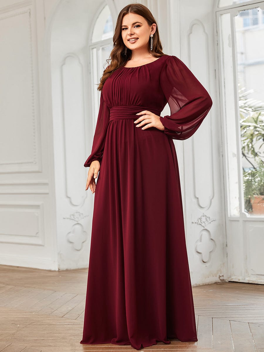 Robe de soirée bordeaux automne et hiver #style_ES0106BBD