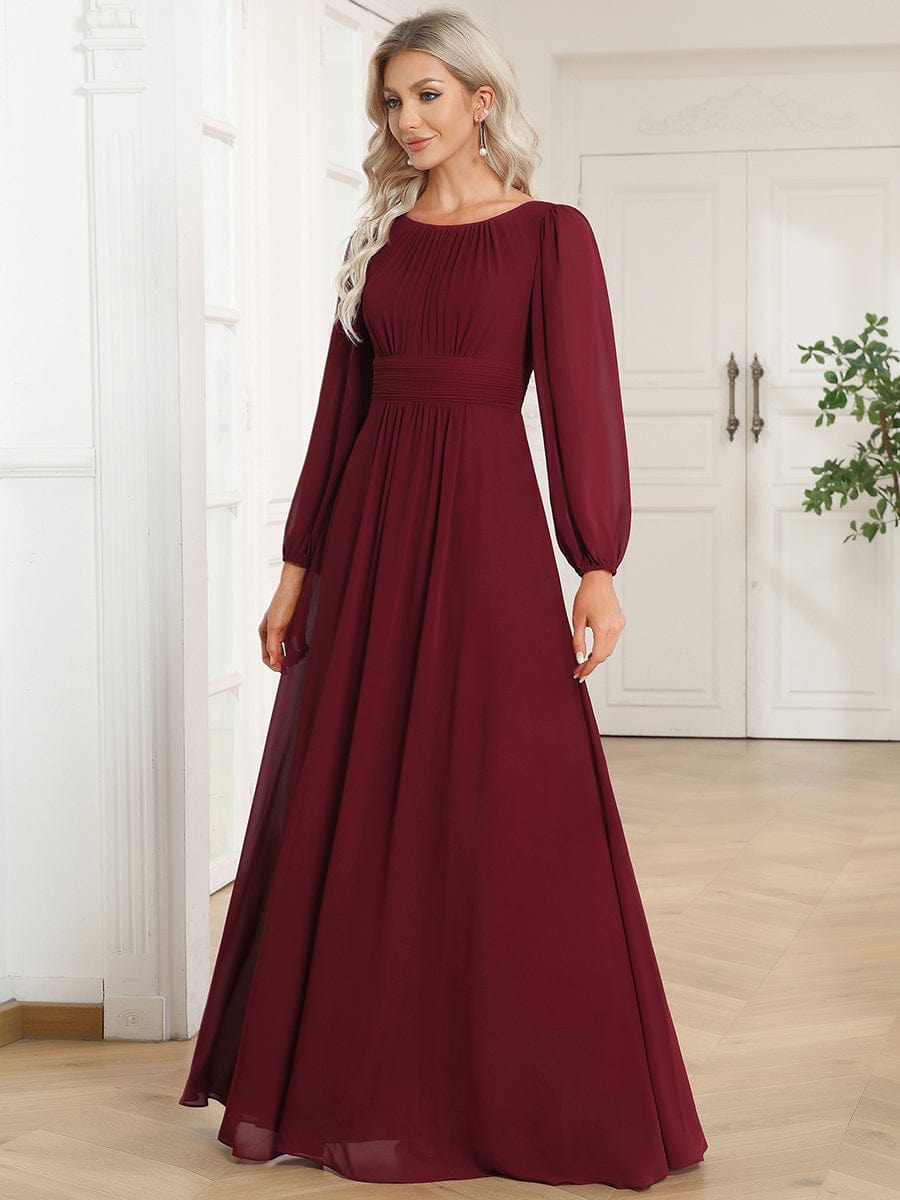 Robe de soirée bordeaux automne et hiver #style_ES0106BBD